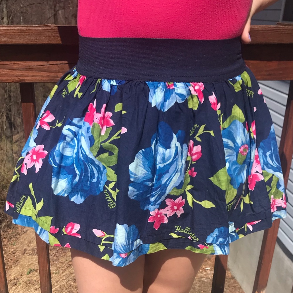 Hollister Blue Floral Skirt